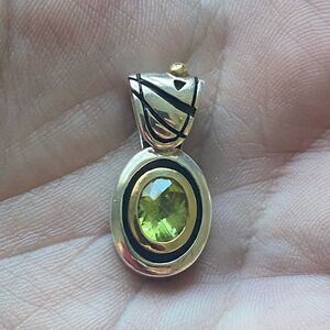 John Atencio Sterling 18K & Peridot Pendant